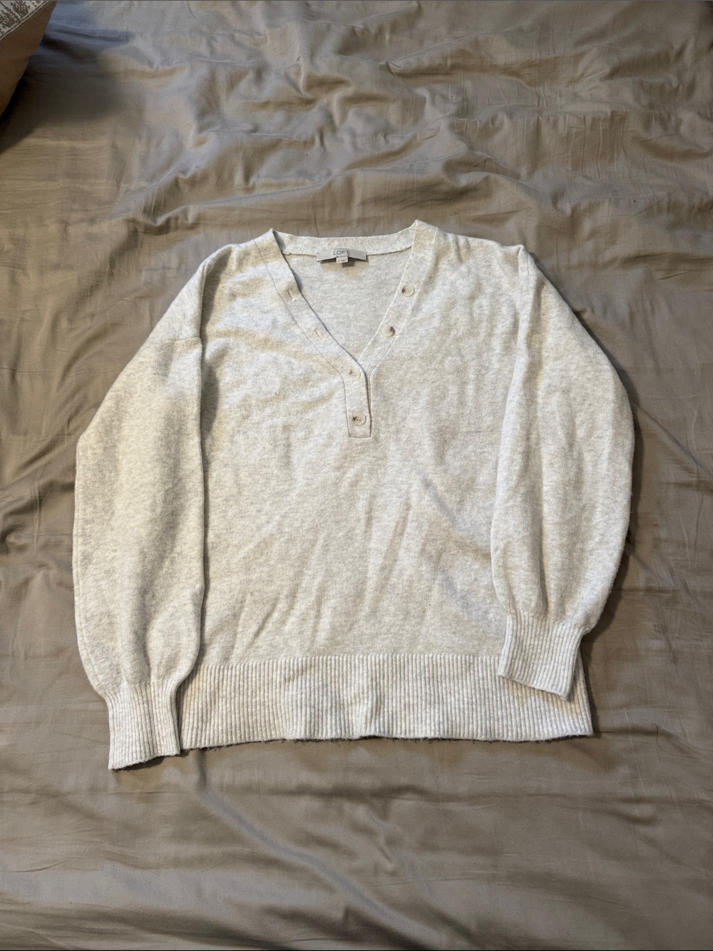 LOFT Heathered Gray Henley